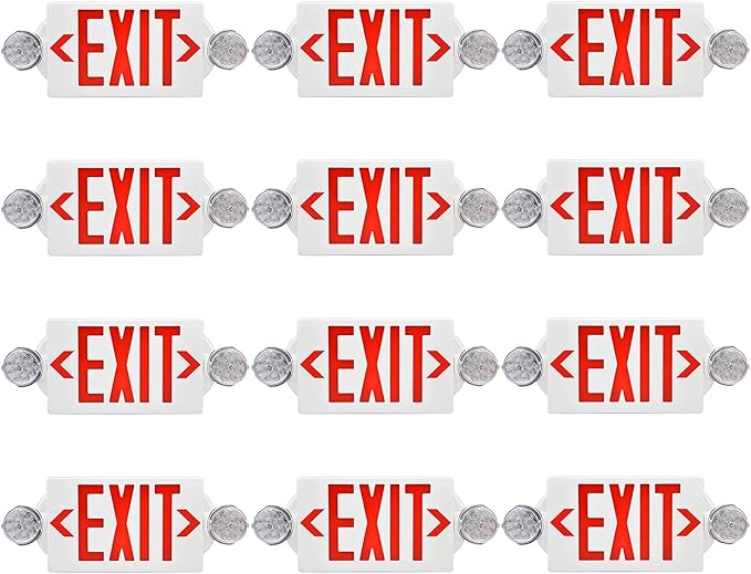 AKT LIGHTING Emergency Exit Light, Adjustable Two LED Head Exit Sign Light by AKTLIGHTING