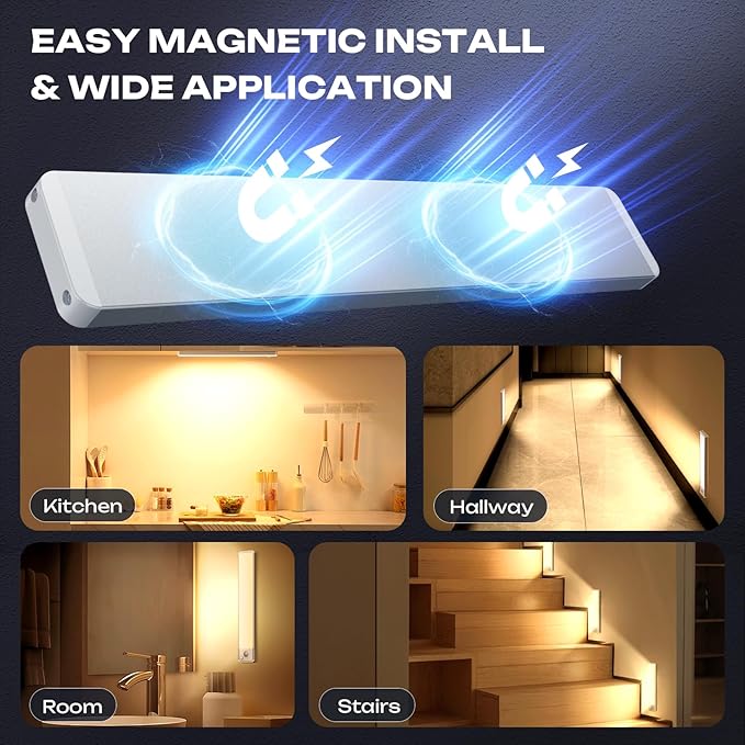 5 Pack Under Cabinet Lighting Wireless 14inch LED Motion Sensor Magnetic Light - Image 3