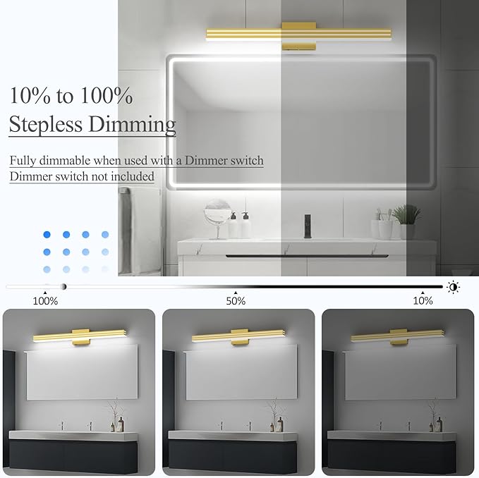 Ralbay 31.5inch Gold Vanity Light - Image 3