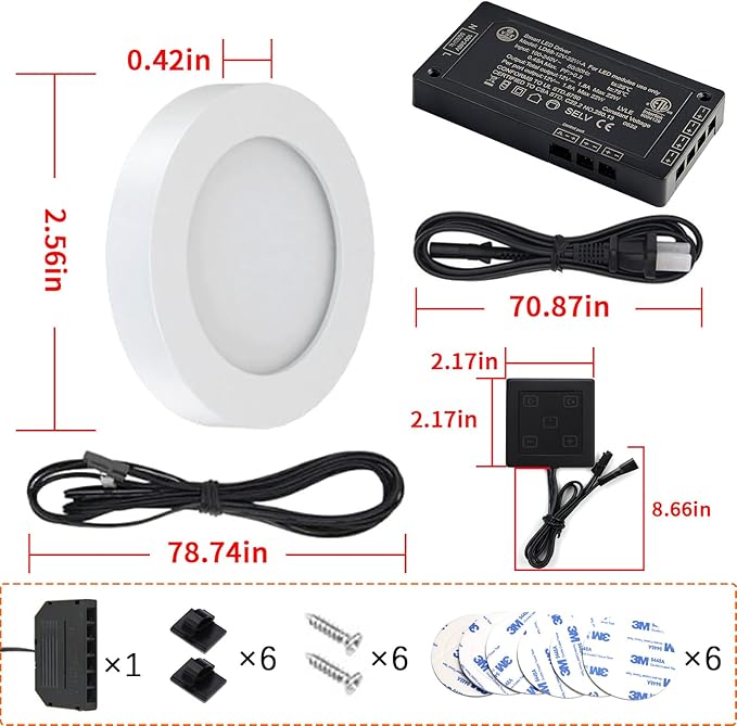 VST Under Cabinet Lights CCT 3000K-6000K, Puck Lights Color Temperature and - Image 7