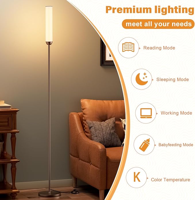 Ambimall LED Floor Lamp with Remote Control, Foot Switch - Image 4