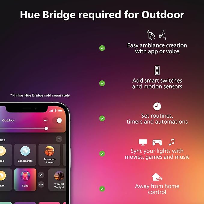 Philips Hue Outdoor 16-Foot Smart LED Light Strip - Image 2