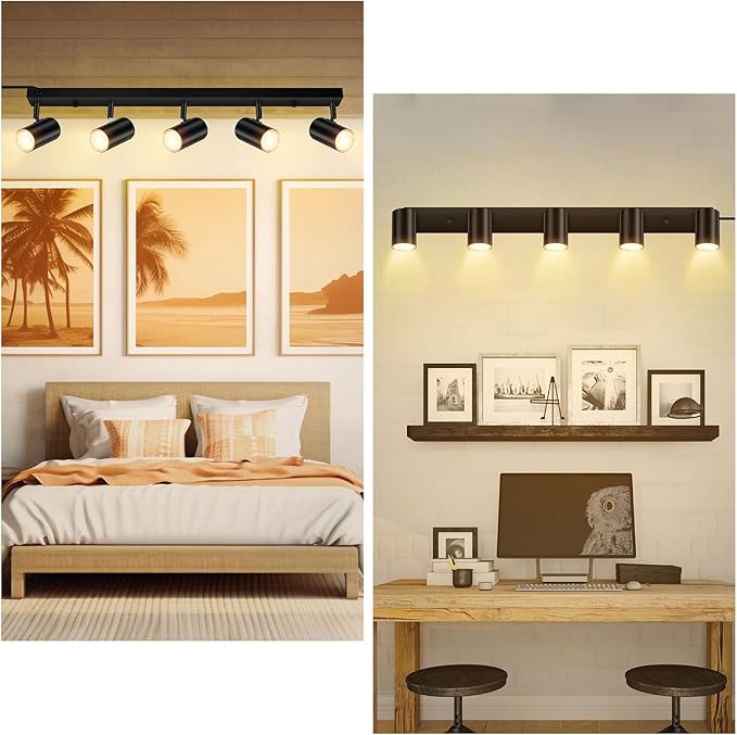 5 Light Track Lighting Kit, Industrial LED Wall Light - Image 7