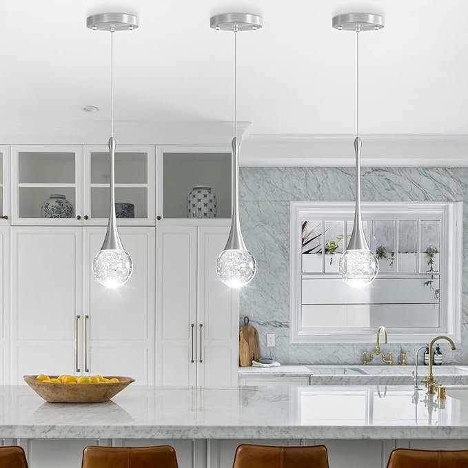 Modern Pendant Lights for Kitchen Island LED Dimmable Crystal Glam Ceiling - Image 8