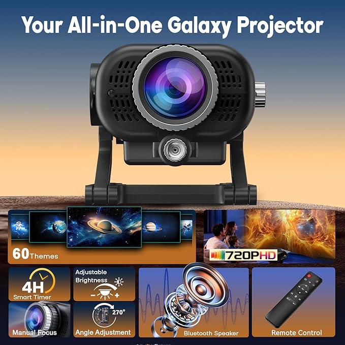 3D Star Projector Full-Room Immersive Galaxy Projector, Large Area Home - Image 2