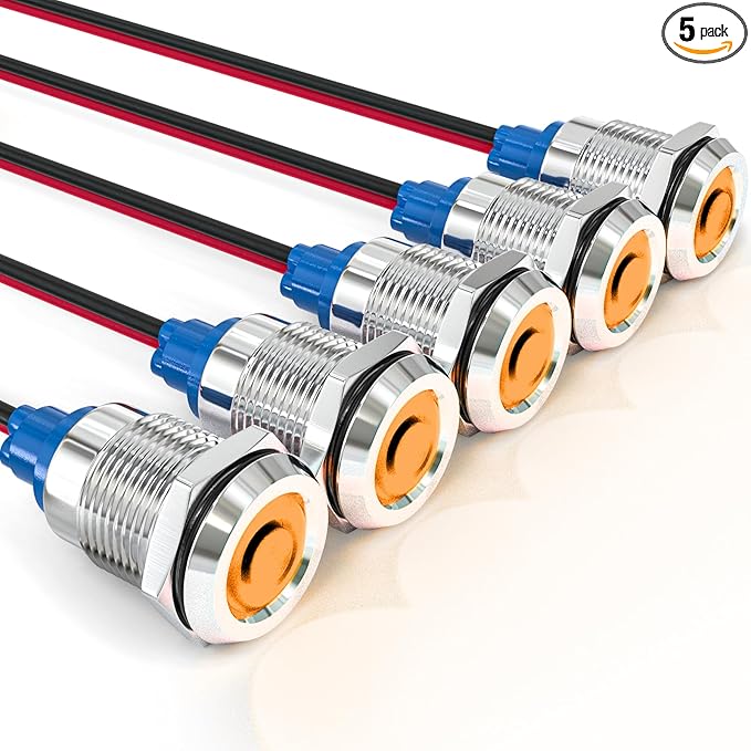 GASHER 5 PCS Energy Saving Indicator Light, LED Light 12V/24V/110V 20mA Panel by GASHER