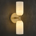 Vintage Alabaster Brass Wall Sconce: Antique Spanish Natural Marble Modern by HONIEGG