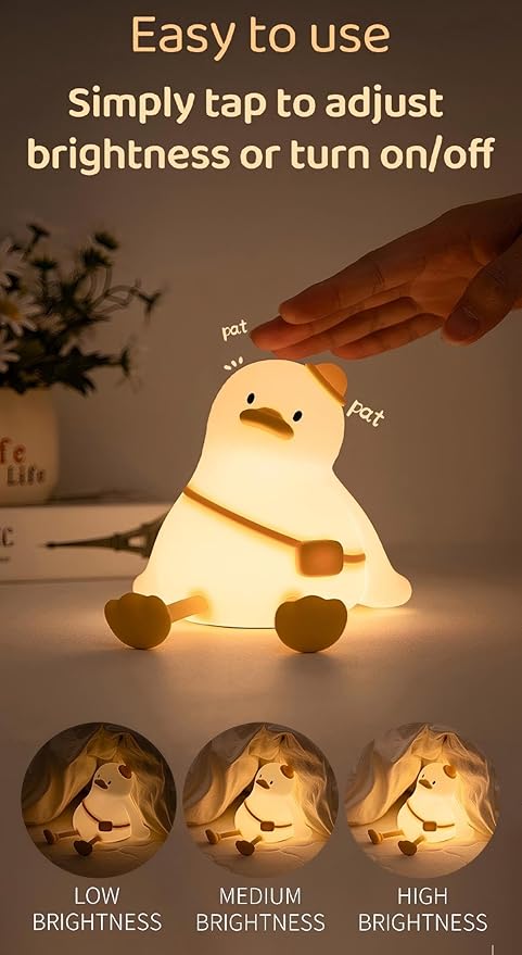 Duck Night Light for Kids, Cute baby Night Lamp, Cool Stuff, Soft Nightlight - Image 3