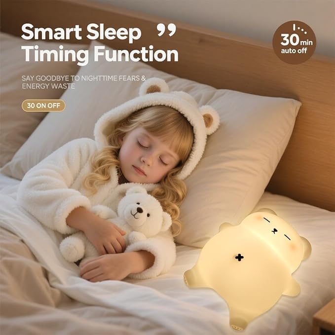 Squishy Night Light for Kids, Bear Silicone Night Light - Image 8
