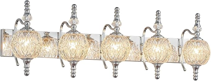 Modern Crystal Bathroom Vanity Lights Fixtures Over Mirror Chrome Vintage - Image 8