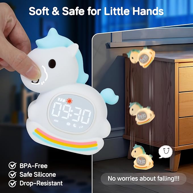 Alarm Clock for Kids with Night Light, Sleep Training Clock Time to Wake Clock - Image 7