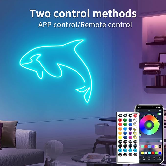 50ft Neon Rope Light, 24V RGB LED Strip Lights, Music Sync, Remote/APP Control - Image 3