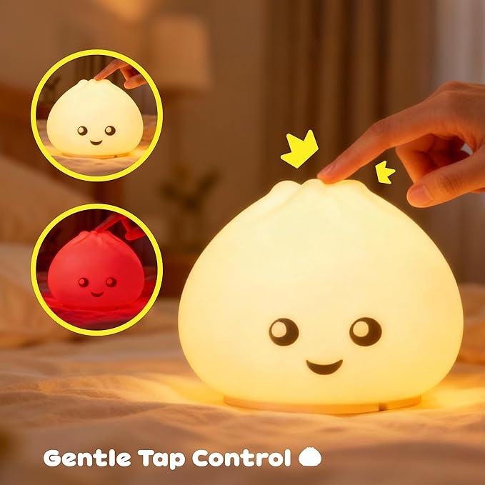 Dumpling Squishy Night Light, Touch Activated Pat Control - Image 2