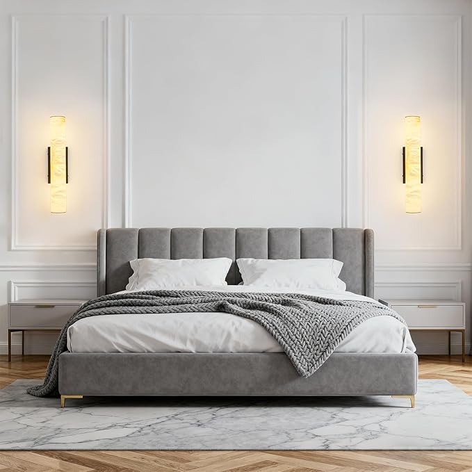 LMQNINE Natural Alabaster Wall Sconces Set of Two Spanish Marble Wall Light - Image 4