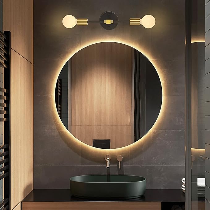 2 Lights Bathroom Wall Sconce Vanity Modern Industrial Wall Lamp Pole Wall - Image 9
