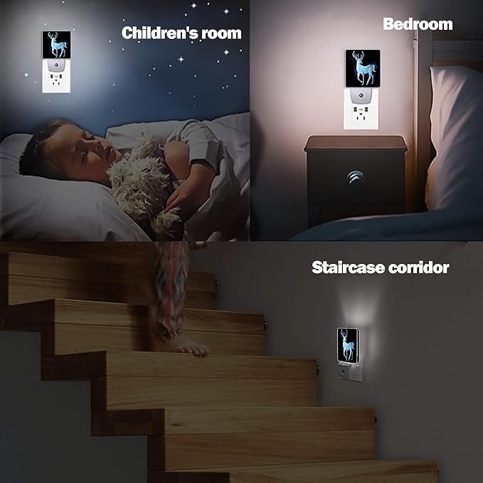 Blue Deer Night Light, Northern Lights Night Lights Plug into Wall Decor - Image 7