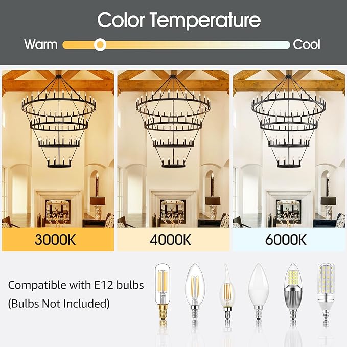 4 Tier 84-Light Black Wagon Wheel Chandelier, Industrial Round Light Fixture - Image 5