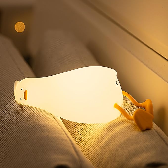 Cute Duck Night Light, Animal Lamp, Food Grade Silicone, Rechargeable, 3 Level by IMMORROSA