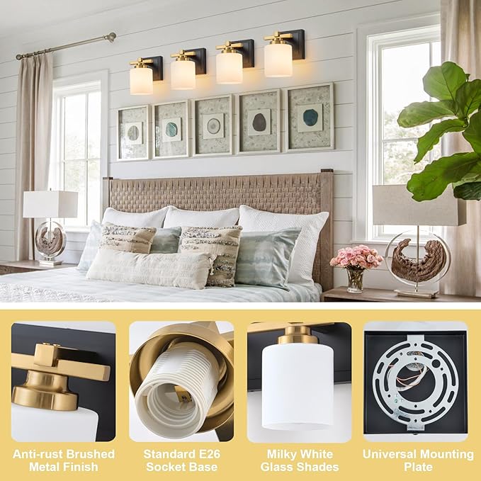 1 Light Modern Bathroom Light Fixtures Over Mirror, E26 Socket - Image 3