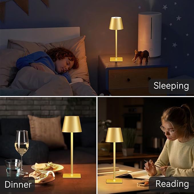 4 Pack Gold Rechargeable Led Cordless Table Lamps, Cordless Lamp - Image 3