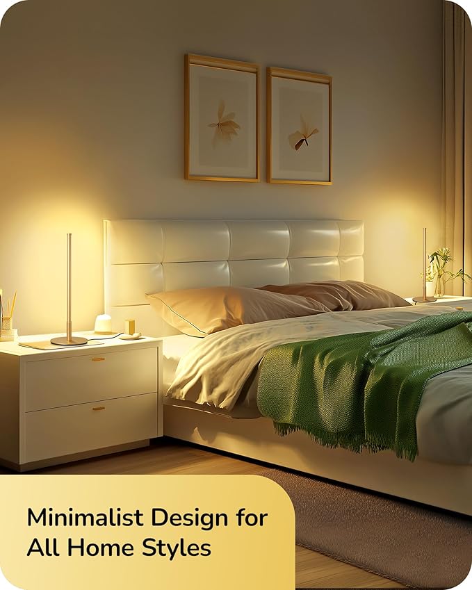 EDISHINE Upgraded LED Table Lamp Set of 2, Stepless Dimmable Bedside Lamps - Image 6