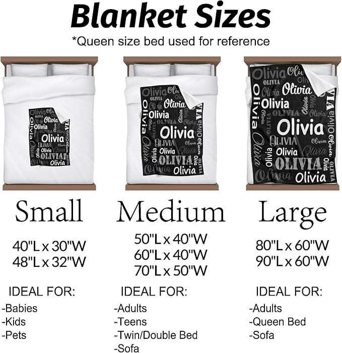 Gudina Personalized Name Blankets and Throws Custom Blanket - Image 7