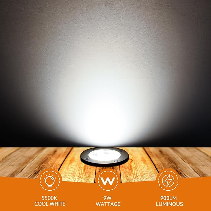 9W LED Low Voltage Landscape Lights, AC/DC 12-24V Outdoor Well Lights IP68 - Image 6