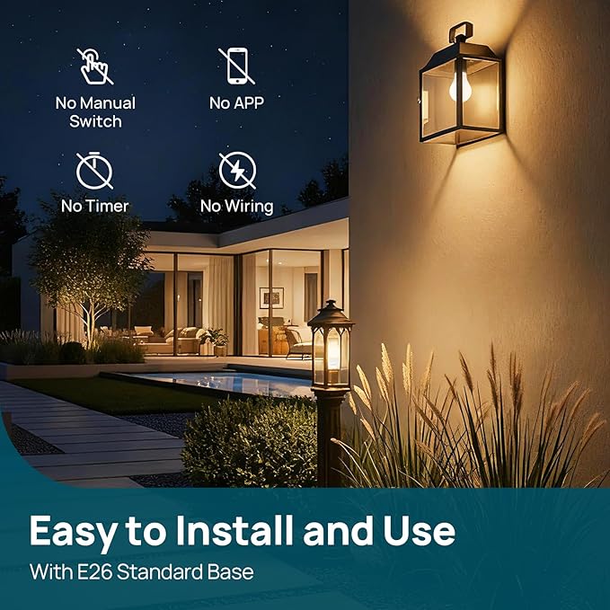 Linkind Dusk to Dawn Light Bulbs Outdoor, A19 Sensor Led Bulbs Automatic On/Off - Image 2