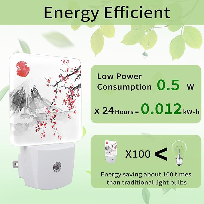 Japanese Mount Fuji Cherry Blossoms Night Light, Japanese Night Light Plug into - Image 3