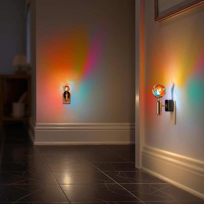 Briignite Night Lights Plug into Wall, Stained Glass Night Light - Image 5