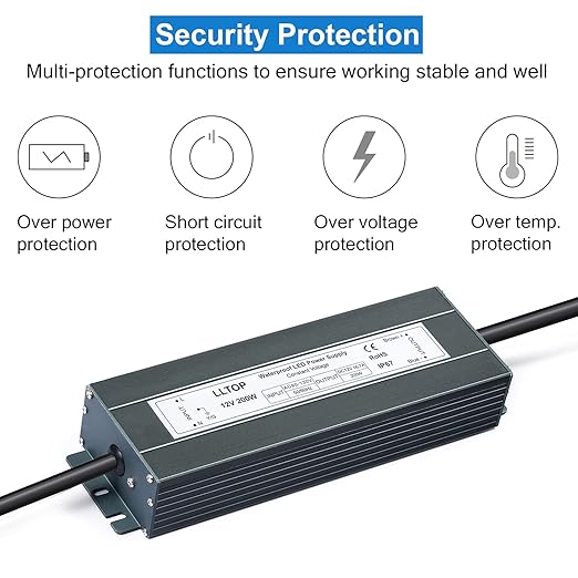 Low Voltage Transformer 200 Watts Waterproof IP67 Power Supply 90-130V AC to - Image 2