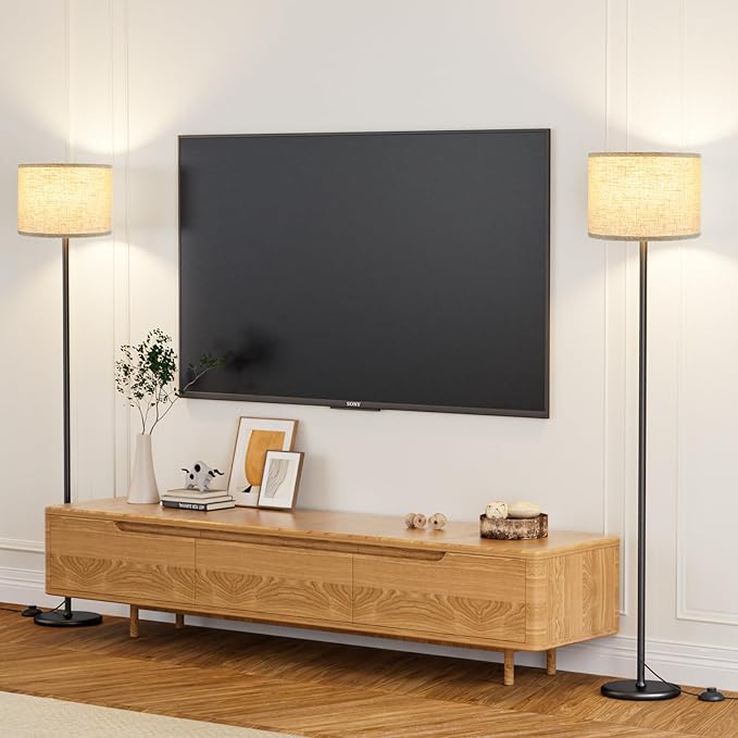 Ambimall 60'' Modern Floor Lamp Set of 2, 2PK Tall Lamps - Image 5