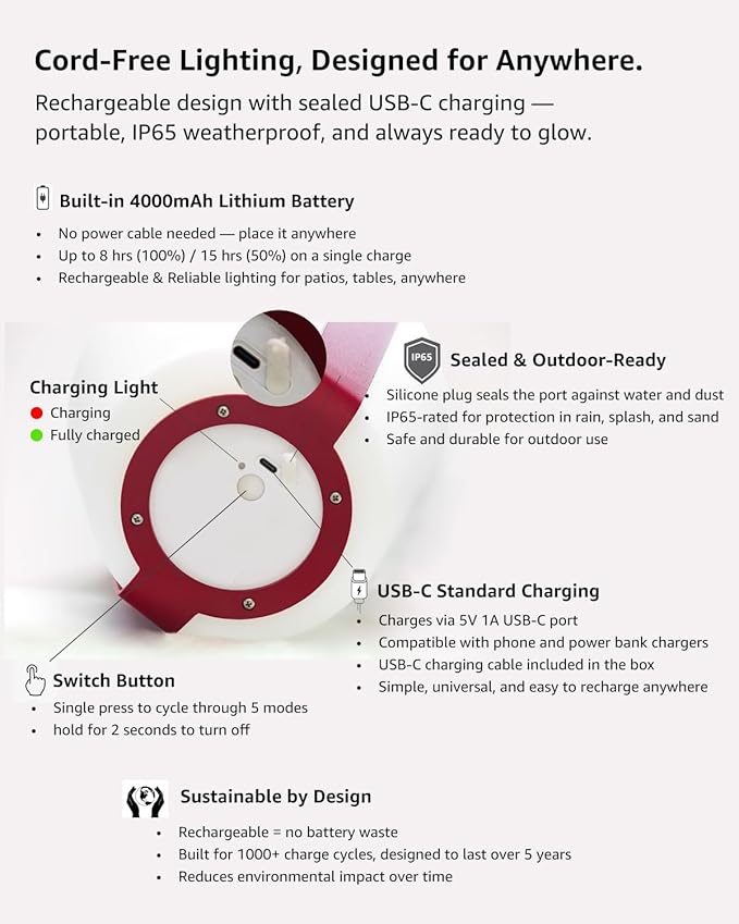 Outdoor Floor Lamp, Solar Lights Outdoor, Solar Lanterns Outdoor Waterproof IP65 - Image 7