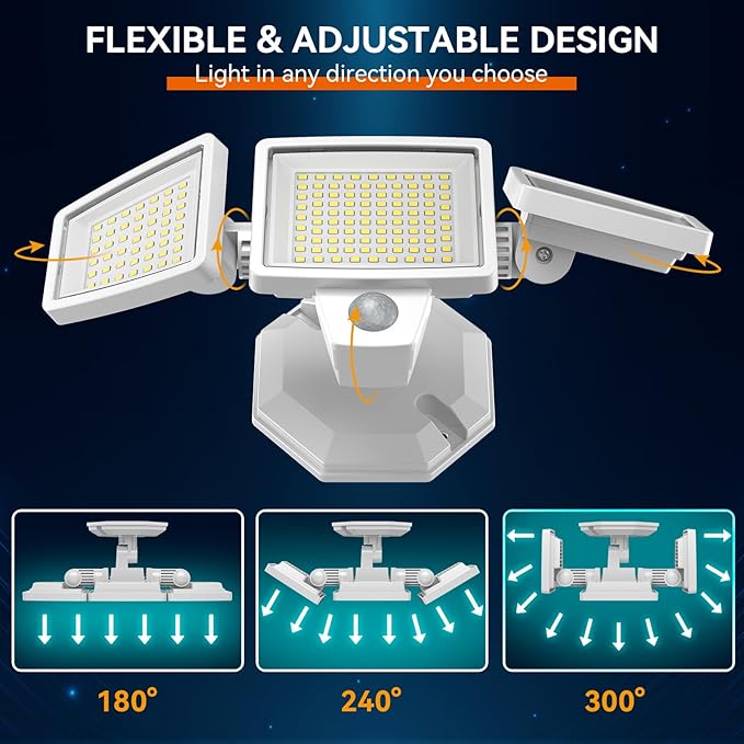 LED Security Lights Motion Sensor Outdoor Lights, 5000K Daylight, IP65 - Image 2