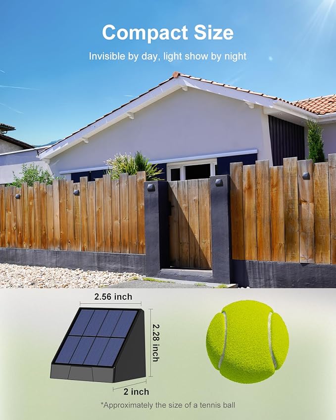 16 Pack Bright Sun Power Fence Lights Outdoor Waterproof - Image 5