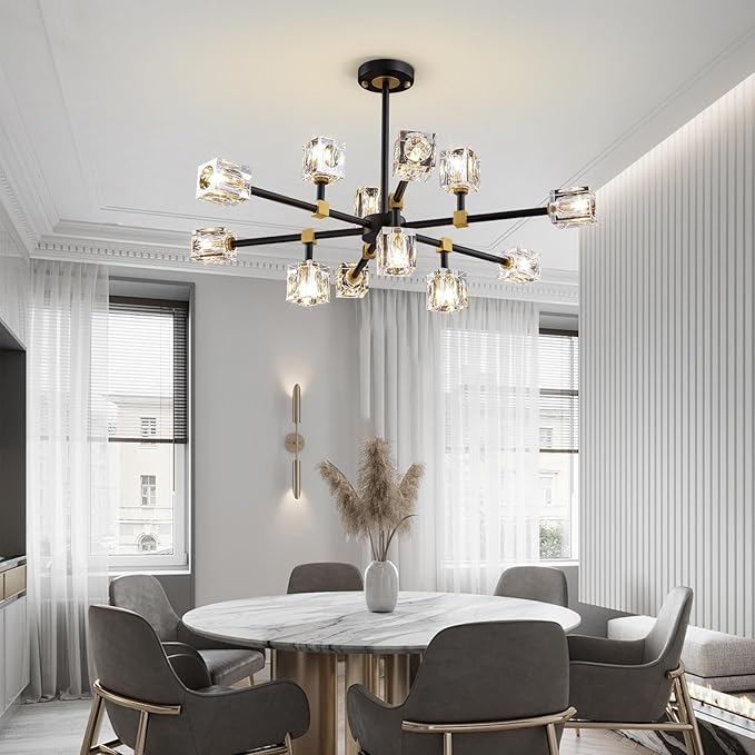 Modern Crystal Chandelier with 12 Lights, Kitchen Island - Image 5