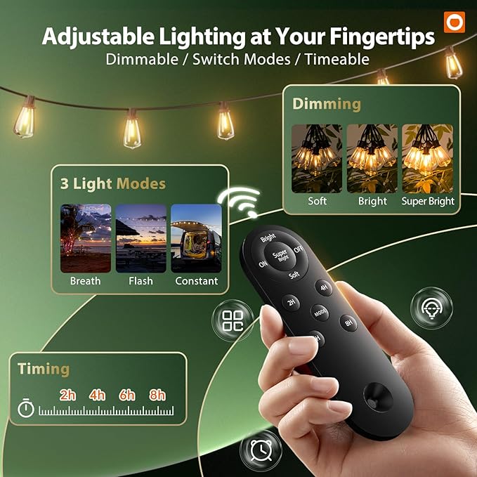 addlon 102FT Solar String Lights Outdoor - Image 4