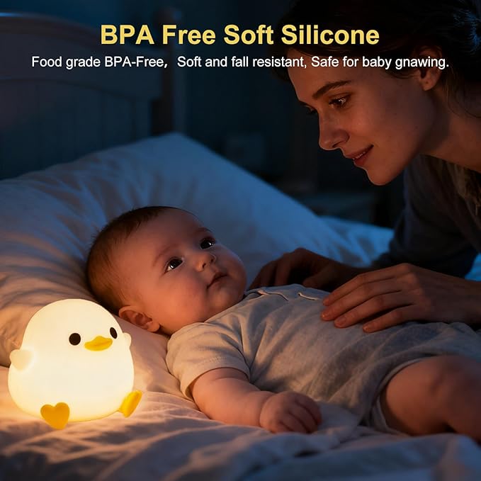 Cute Bean Duck Night Light, Squishy Bean Shape DoDo Duck Lamp, Bean Duck Night - Image 4