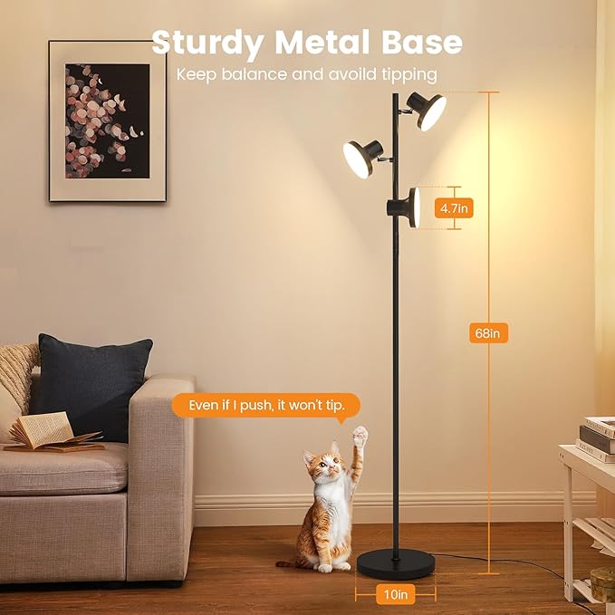 36W LED Tree Floor Lamp, Modern Dimmable Standing Lamp - Image 7