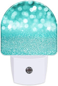 Teal Turquoise Glitter Night Light, Dusk-to-Dawn Auto Sensor Plug in Night Light by Unknown