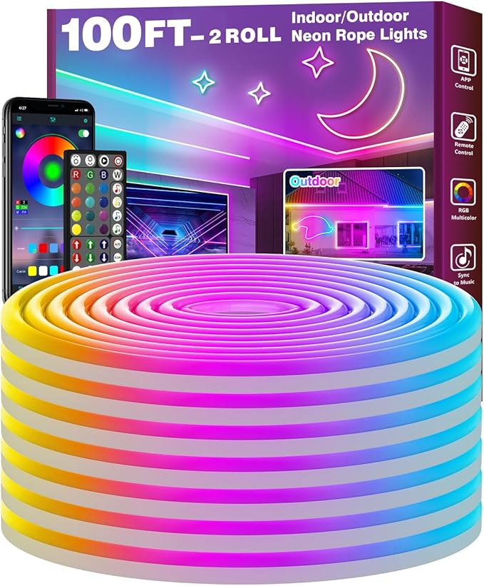 FBZ 100Ft Led Rope Lights, Flexible Neon Lights Control by Unknown