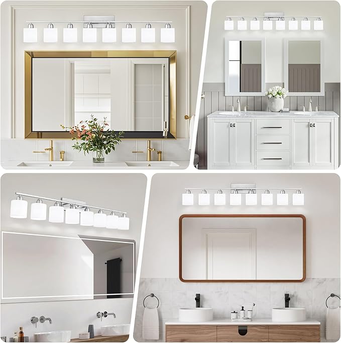 Brushed Nickel Light Fixture Bathroom - Image 3