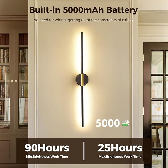 Wireless Wall Sconce Battery Operated Set of 2 - Image 5