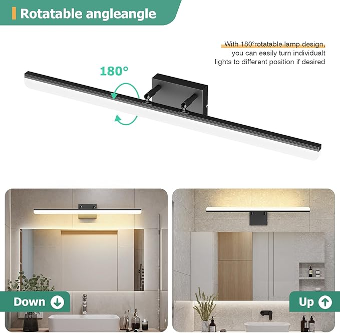 Black Vanity Light 31.5" Long 24W LED Bathroom Light Bar - Image 7