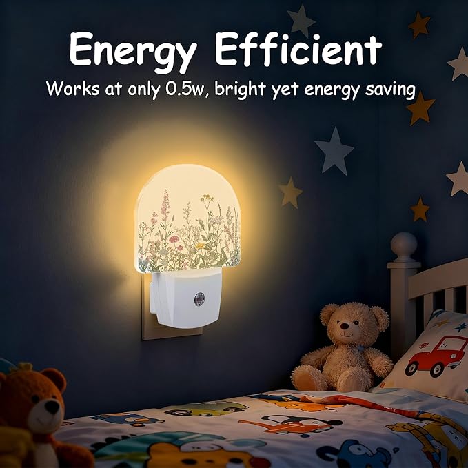 Herbs and Wild Flowers Night Light, Dusk-to-Dawn Auto Sensor Plug in Night Light - Image 5