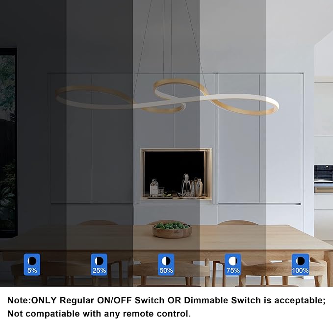 Modern LED Chandelier Dining Room Modern Pendant Light Dimmable Creative - Image 3