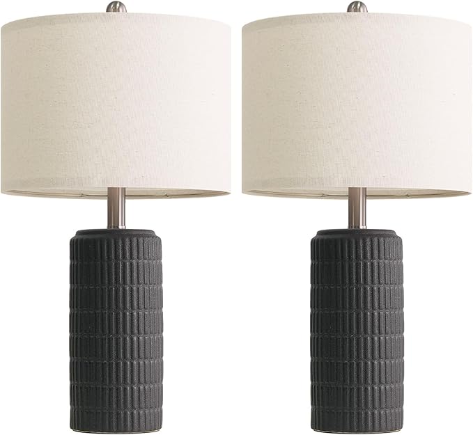 PoKat 23" Matte-Textured Ceramic Table Lamps Set of 2 - Image 9
