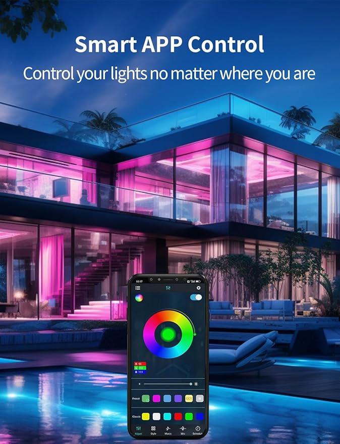 COB RGB LED Strip Lights, Bright 20ft RGB COB LED Lights - Image 4