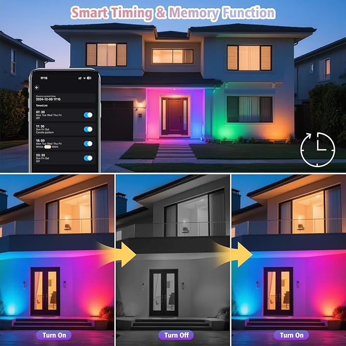 T-SUN 60W RGBCW LED Wall Washer Lights, Dimmable Waterproof Music Sync Light - Image 5