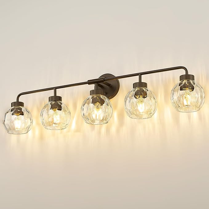 zeyu 38.5 Inch Farmhouse Bathroom Lighting Fixture, 5-Light Bathroom Vanity by ZEYU